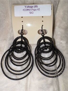 Lia Sophia Black Multi-Hoop Dangle Earrings -New Showrooms Samples